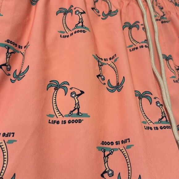 Life is Good Mens Large Jake Golf Palm Trees Swimwear Board Shorts Swim Trunks - Picture 4 of 10